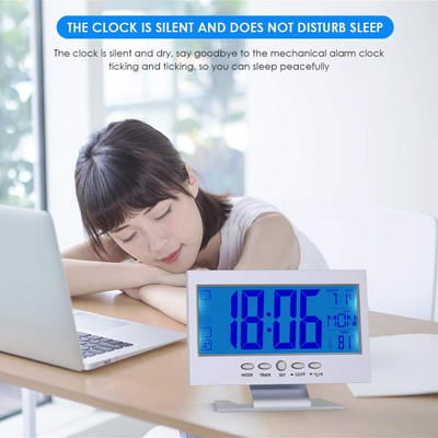 RHONNIUM Digital Silver Clock
