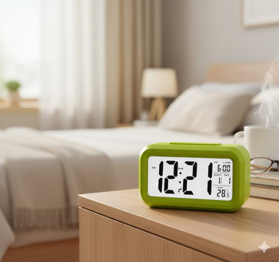 ASP BROTHERS Digital Green, Blue, Black, Multicolor Clock