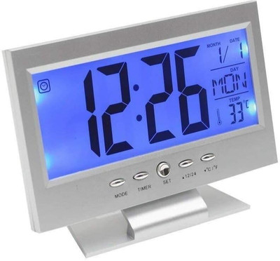 ASTOUND Digital Silver Clock