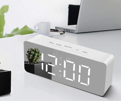 Hiwaga Digital White, Silver Clock