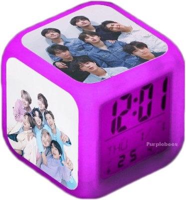 PurpleBees Digital Multicolor Clock