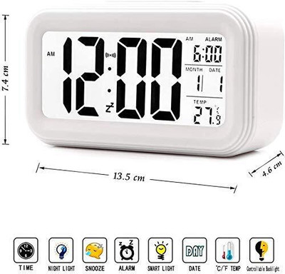 RHONNIUM Digital White Clock