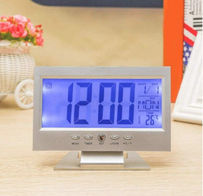 RHONNIUM Digital Silver Clock