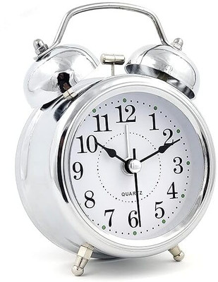 ASTOUND Analog Silver Clock