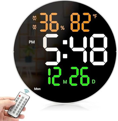 AQUARIUSSTORE Digital White Orang Green Clock