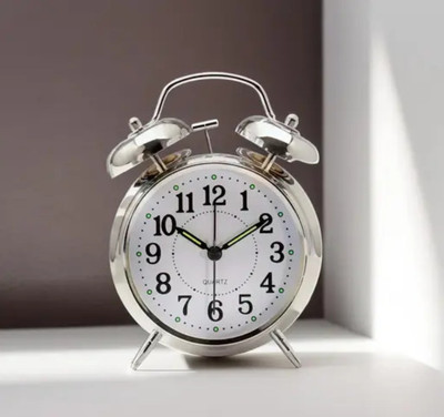 BabaTradeers Analog Silver Clock