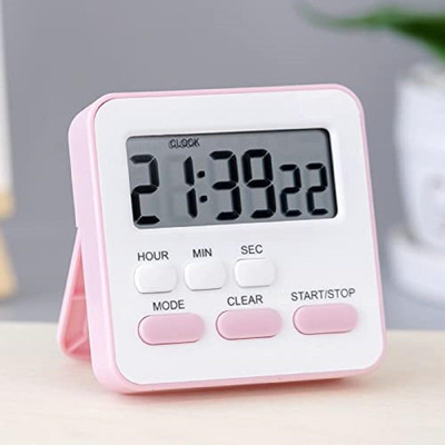 ON GATE Digital Digital Kids Study Shower Bathroom Oven Round Back Stand Hanging Hole White Clock