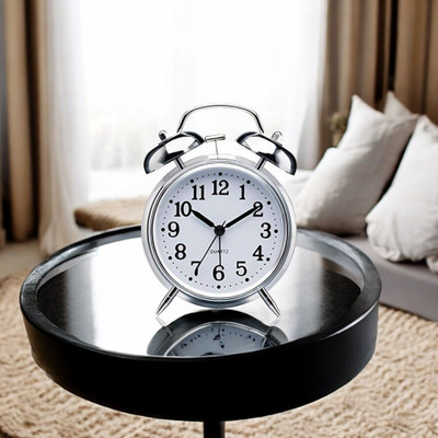 omkarzone Analog Silver Clock