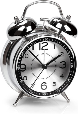 ASTROMETRIC Analog-Digital Silver Clock