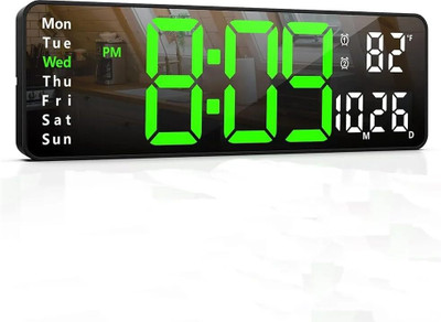 heet Digital Green, White Clock