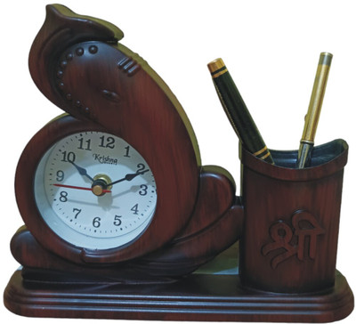 WINSOME COLLECTION Analog Shree Ganesh Ganesha Statue Idol Murti Table Clock