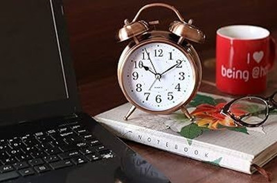 Krunal Enterprise Analog-Digital Copper Color Clock