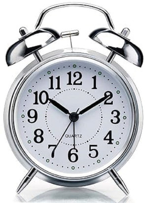 NISHIV Analog Silver Clock