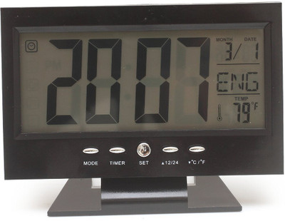 RHONNIUM Digital Black Clock