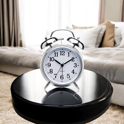 omkarzone Analog Silver Clock
