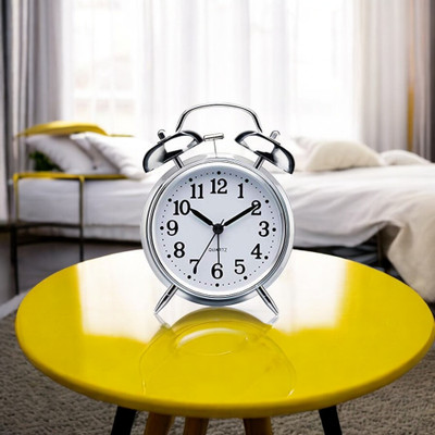 omkarzone Analog Silver Clock