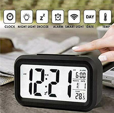 TechnoSavvy Digital Black Clock
