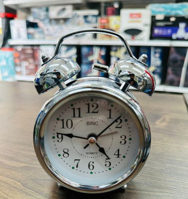 SHIVTRADRE Analog Silver Clock
