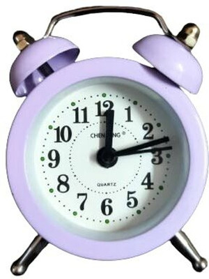 Gifts G Analog Smiley Emoji Face Mini Aesthetic Alarm Clock, Puple, Quartz Movement Clock