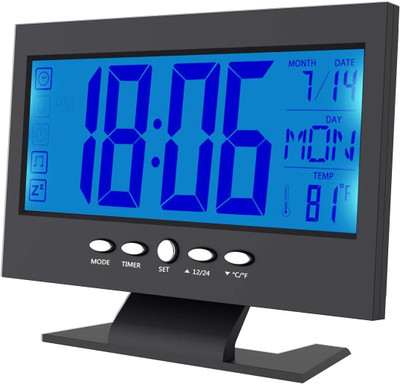 RHONNIUM Digital Black Clock