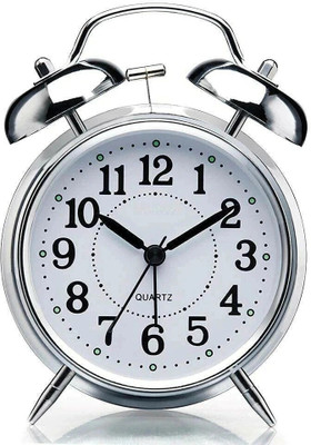 GLOBCRATE Analog Silver Clock