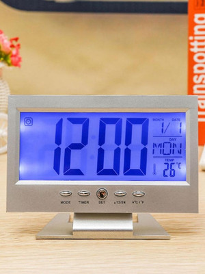 RHONNIUM Digital Silver Clock