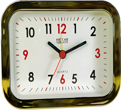 Abhi Creation Analog Multicolor Alarm Clock, Gold, Black Clock