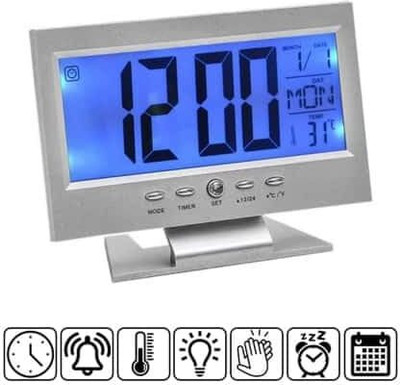 TINUMS Digital Silver Clock