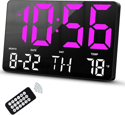 AADGEX Digital White Blue Clock
