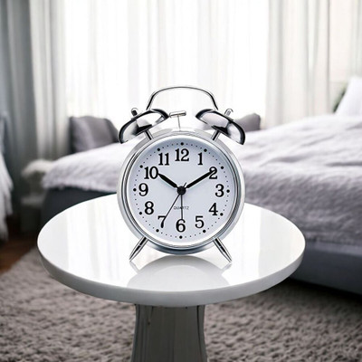 KH Store Analog Silver Clock