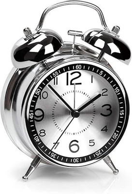 Birudmart Analog Silver Clock