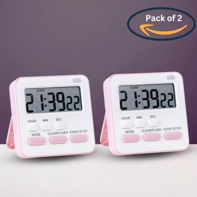 Lellow Digital Fucia Pink Clock