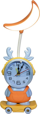 vkventure Analog BLUE Alarm Clock with Rechargeable Study/Table Lamp & Pencil Sharpener Clock