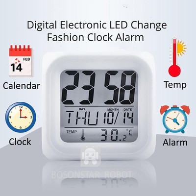 RHONNIUM Digital White Clock