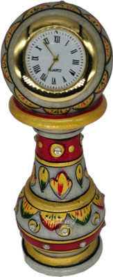 Krafts & Kreations Analog Marble Pillar 14 Cm Multicolor Clock