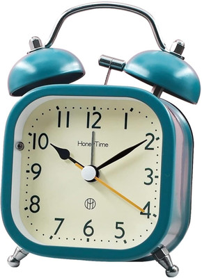 VVG TRADERS Analog Vintage Twin Bell Table Alarm Clock with Night LED Light Heavy Slippers Extra Clock