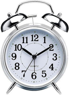 RB CREATION Analog Silver Clock