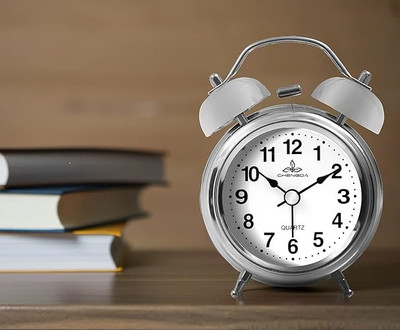 SKYVILLA Electric Clock Silver Clock