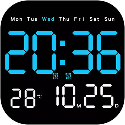 AERYS Digital Date & Temperature Alarm Table Clock for Students, Home, Office Clock