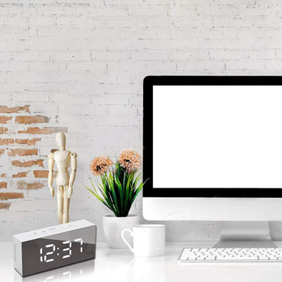 RHONNIUM Digital Black Clock