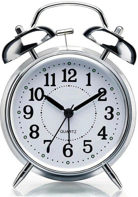 GLOBCRATE Analog Silver Clock