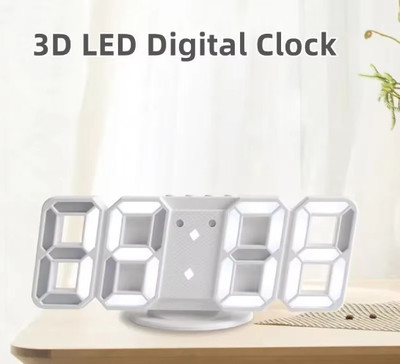 NXZ Digital White Clock
