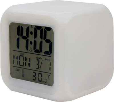 ACE Digital White Cube Glowing Clock