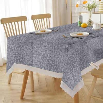 Bluegrass Self Design 8 Seater Table Cover(Grey, PVC)