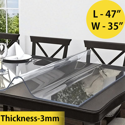 Ayudev Home Furnishing PVC 4 Seater Solid Table Cover(White)