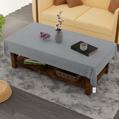HOMESTIC Self Design 4 Seater Table Cover(Grey, Cotton)