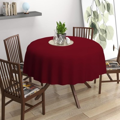 Trance Home Linen Solid 4 Seater Table Cover(Maroon, Cotton)
