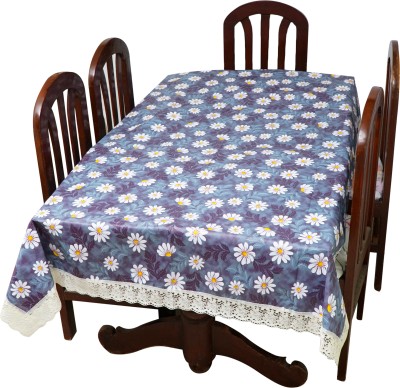 RAOINDUSTRIES Floral 6 Seater Table Cover(BLUE-FLORIDA, PVC)