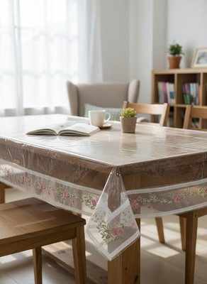 Casanest PVC 8 Seater Plaid Table Cover(Transparent)