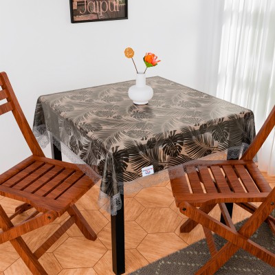 Heart Home Floral 4 Seater Table Cover(Brown, PVC)